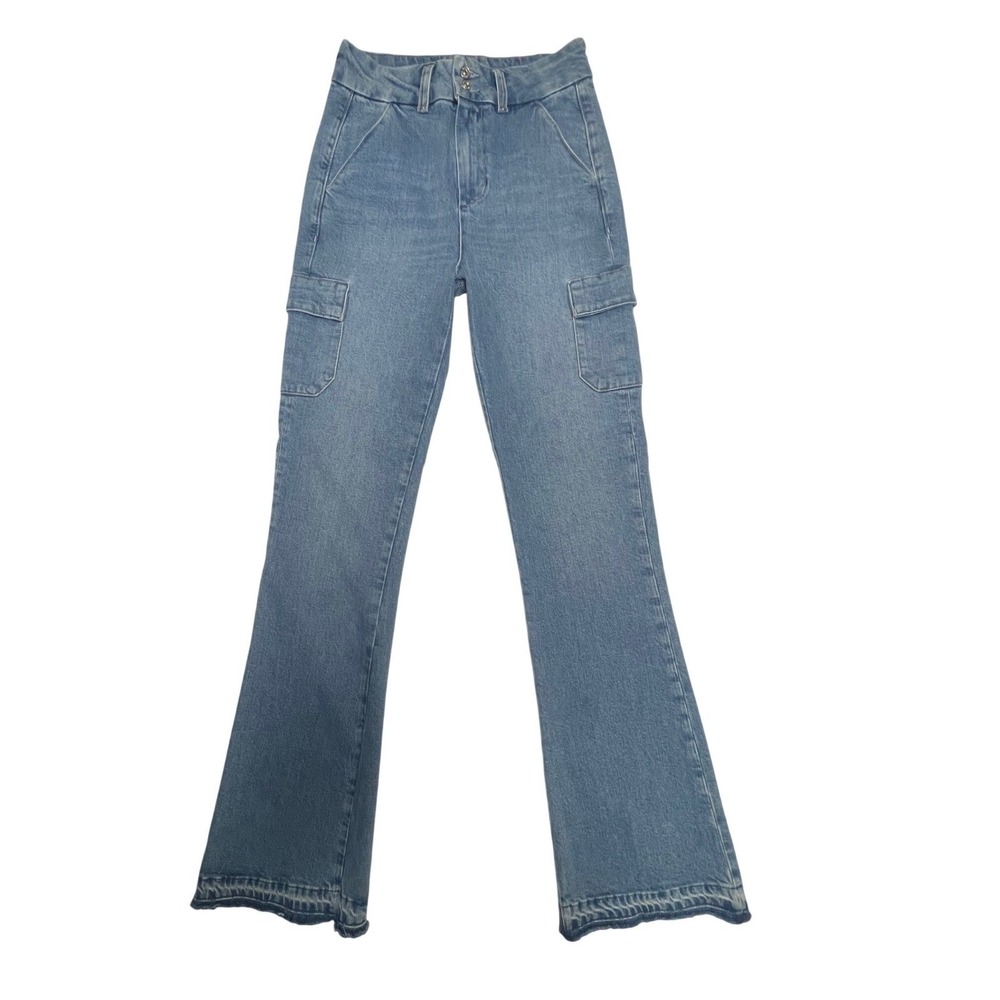 PAIGE Cargo Pocket High Rise Bootcut Denim Jeans Women's 27